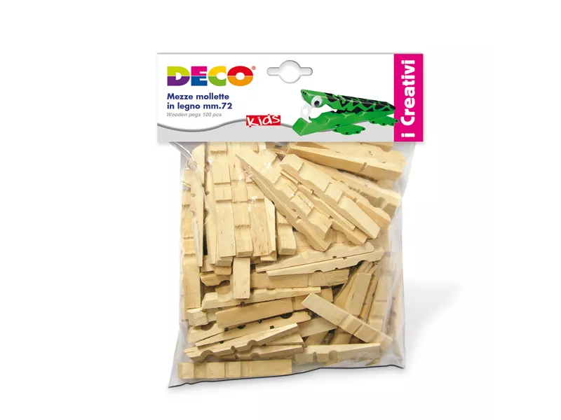 Mezze Mollette in Legno Deco CWR - 72 mm - 1719 (Conf. 100)