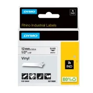 Nastro Originale Dymo 18444 - 12 mm x 5,5 m - Vinile (Nero su Bianco)