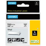 Nastro Originale Dymo 18482 - 9 mm x 5,5 m - Poliestere (Nero su Bianco)