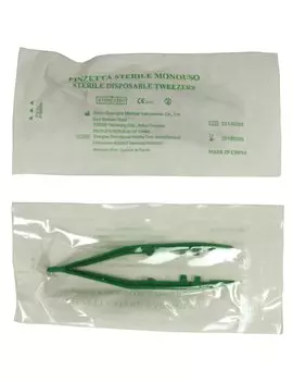Pinzetta Sterile Monouso PVS - 10 cm - PIN110 (Verde)