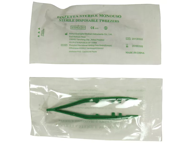 Pinzetta Sterile Monouso PVS - 10 cm - PIN110 (Verde)