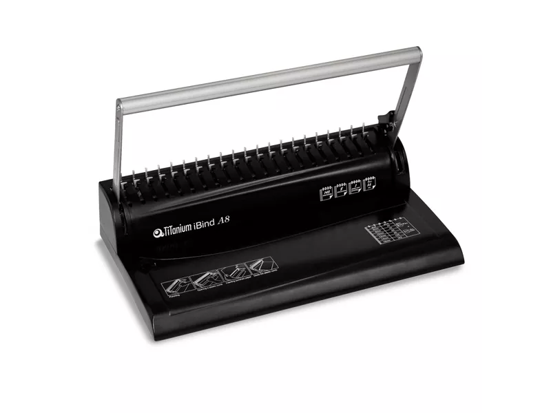 Rilegatrice a Dorsi Plastici Ibind 8 Titanium - 145 Fogli - PB1008 (Nero)
