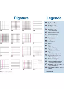Quaderno Color 80 BM - A4 - Quadretti 5 mm senza Margini - 0110588 (Assortiti Conf. 12)