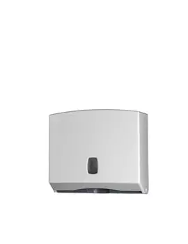 Dispenser per Asciugamani Piegati Basica Medial International - 25x9,2x22 cm - 104022 (Bianco e Grigio)