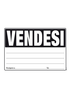 Cartello di Comunicazione Edipro - Vendesi - 33x24 cm - E9202 (Assortiti Conf. 20)