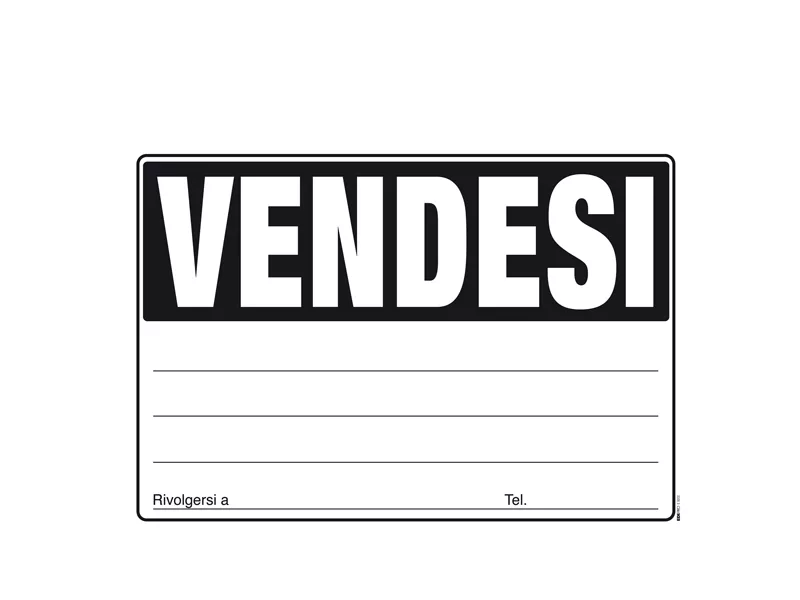 Cartello di Comunicazione Edipro - Vendesi - 33x24 cm - E9202 (Assortiti Conf. 20)