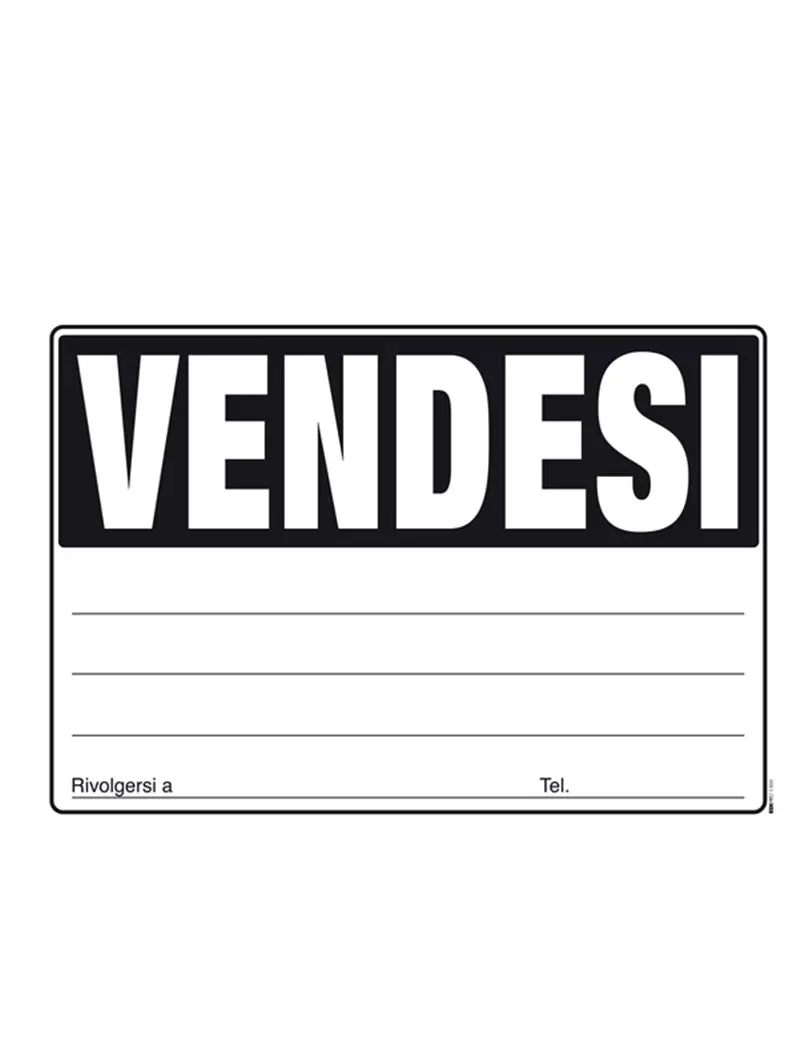 Cartello di Comunicazione Edipro - Vendesi - 33x24 cm - E9202 (Assortiti Conf. 20)