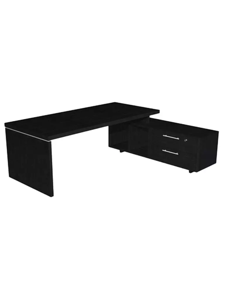 Scrivania Manager con Mobile di Servizio - 180x90 cm - Prestige - 901RIT-8 (Nero Venato) Scrivania Manager con Mobile di Servizio - 180x90 cm - Prestige - 901RIT-8 (Nero Venato)