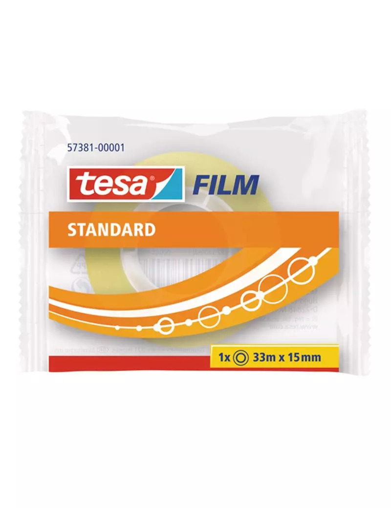 Nastro Adesivo Tesafilm Tesa - 15 mm x 33 m - 57381-00001-02 (Trasparente Conf. 30) Nastro Adesivo Tesafilm Tesa - 15 mm x 33 m - 57381-00001-02 (Trasparente Conf. 30)