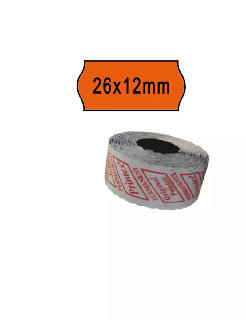 Etichette per Prezzatrice Smart 8/2612 Printex - Permanenti - 26x12 mm - 2612SFP10AR (Arancio Conf. 10)