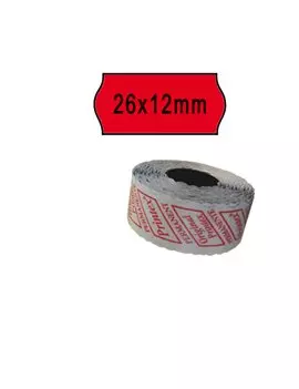 Etichette per Prezzatrice Smart 8/2612 Printex - Permanenti - 26x12 mm - 2612SFP10RS (Rosso Conf. 10)