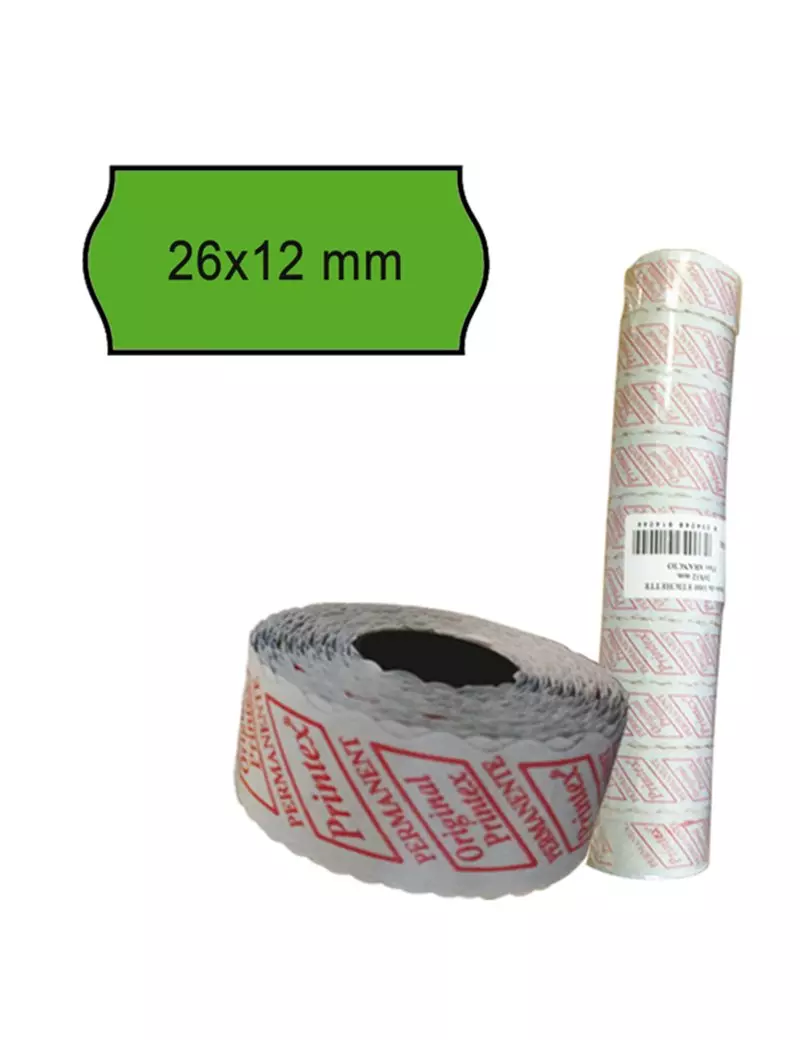Etichette per Prezzatrice Smart 8/2612 Printex - Permanenti - 26x12 mm - 2612SFP10VE (Verde Conf. 10) Etichette per Prezzatrice Smart 8/2612 Printex - Permanenti - 26x12 mm - 2612SFP10VE (Verde Conf. 10)