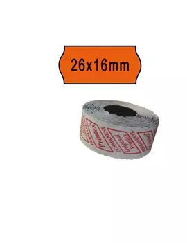 Etichette per Prezzatrice Smart 16/2616 Printex - Permanenti - 26x16 mm - 2616SFP7AR (Arancio Conf. 10)