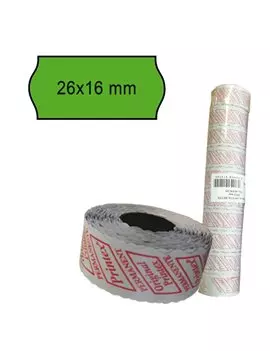 Etichette per Prezzatrice Smart 16/2616 Printex - Permanenti - 26x16 mm - 2616SFP7VE (Verde Conf. 10)