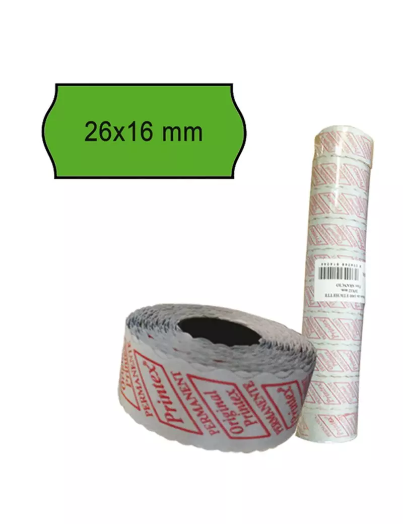 Etichette per Prezzatrice Smart 16/2616 Printex - Permanenti - 26x16 mm - 2616SFP7VE (Verde Conf. 10)