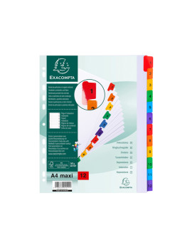 Separatore Numerico 1/12 Exacompta - A4 - 4112E (Bianco)