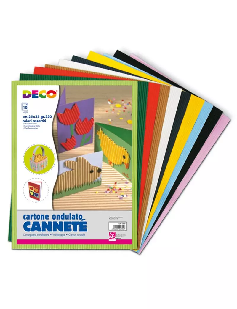 Cartoncino Colorato Ondulato Cannetè CWR - 25x35 cm - 2200 (Assortiti Conf. 10) Cartoncino Colorato Ondulato Cannetè CWR - 25x35 cm - 2200 (Assortiti Conf. 10)