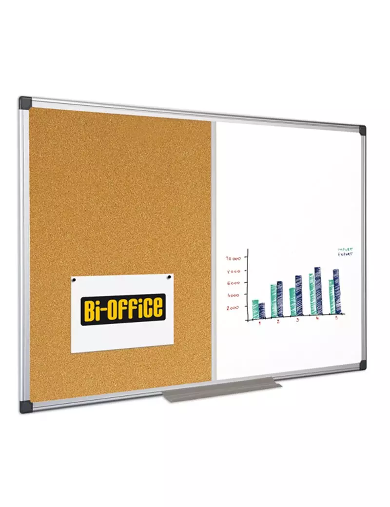 Lavagna Combinata Bi-Office - 90x60 cm - XA0303170 (Bianco e Sughero) Lavagna Combinata Bi-Office - 90x60 cm - XA0303170 (Bianco e Sughero)