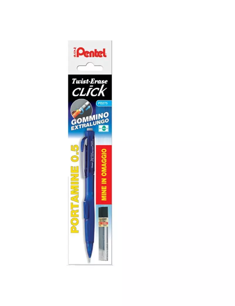 Portamine Twist Erase Clik Pentel - 0,5 mm - 0100503 (Blu)