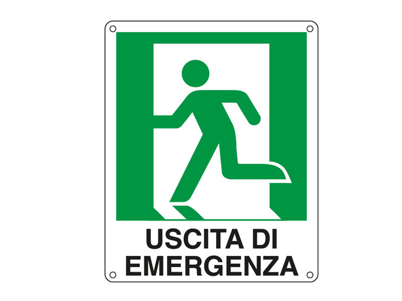 Cartello di Segnalazione - Uscita di Emergenza a Sinistra - 25x31 cm - E20105X (Bianco e Verde) Cartello di Segnalazione - Uscita di Emergenza a Sinistra - 25x31 cm - E20105X (Bianco e Verde)