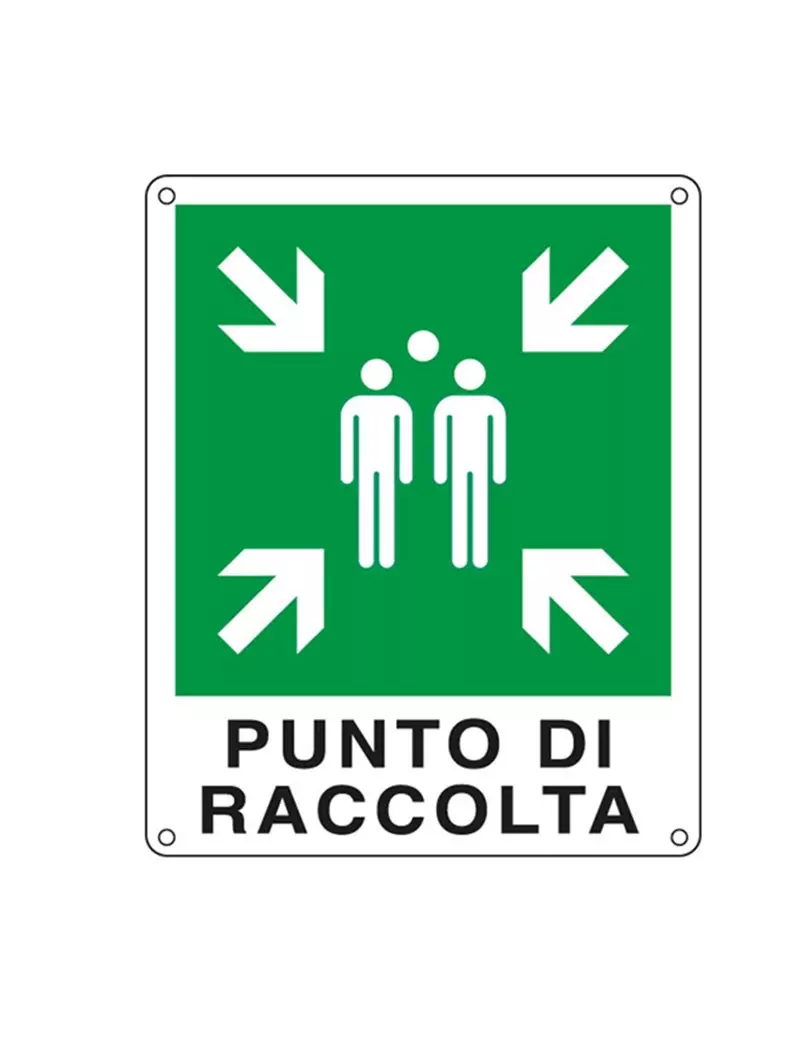 Cartello di Segnalazione - Punto di Raccolta - 25x31 cm - E20153X (Bianco e Verde) Cartello di Segnalazione - Punto di Raccolta - 25x31 cm - E20153X (Bianco e Verde)