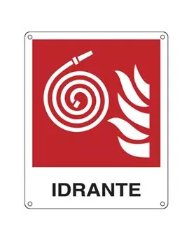Cartello di Segnalazione - Idrante - 25x31 cm - E20117X (Bianco e Rosso)