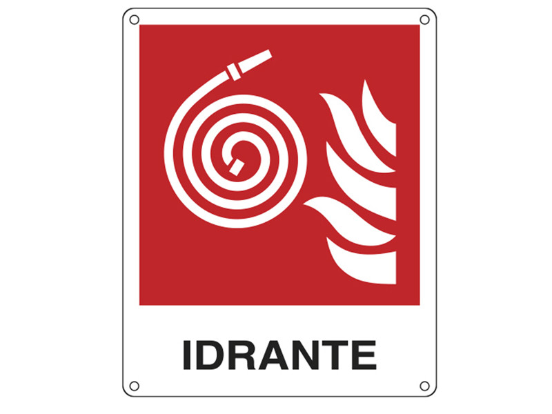 Cartello di Segnalazione - Idrante - 25x31 cm - E20117X (Bianco e Rosso) Cartello di Segnalazione - Idrante - 25x31 cm - E20117X (Bianco e Rosso)