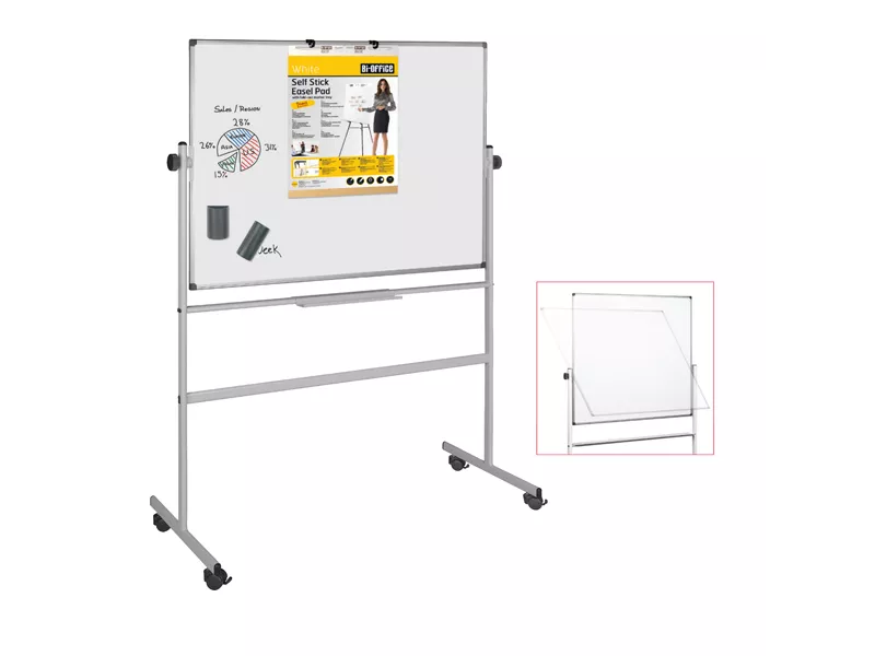 Lavagna Magnetica Girevole Professional Bi-Office - 150x100 cm - QR0603 (Bianco)
