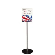 Piantana Segnaletica A4 Tecnostyl - 126 cm - MB08 (Argento e Nero)