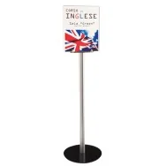 Piantana Segnaletica A3 Tecnostyl - 138 cm - MB09 (Argento e Nero)