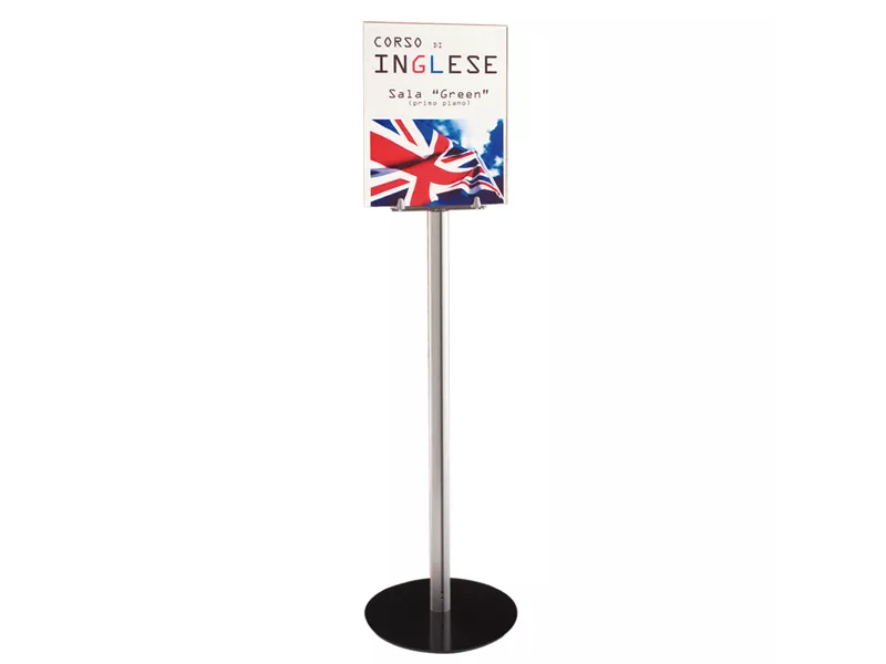 Piantana Segnaletica A3 Tecnostyl - 138 cm - MB09 (Argento e Nero)
