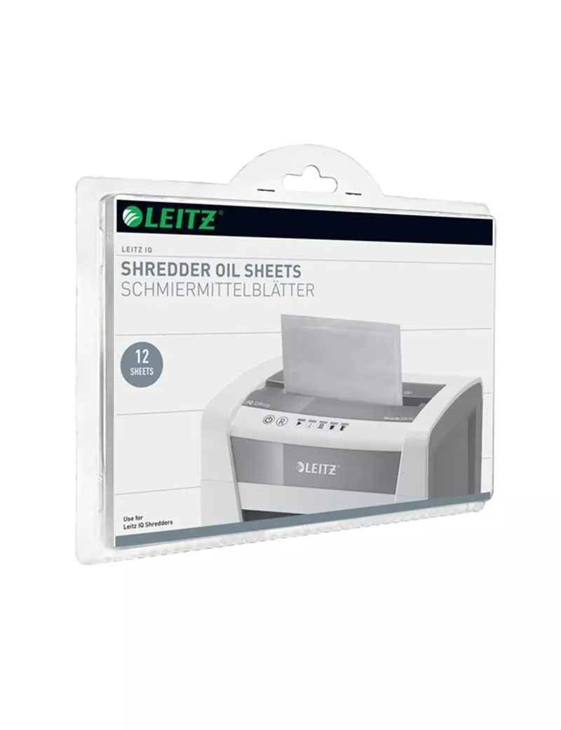 Fogli Lubrificati per Distruggidocumenti IQ Leitz - 80070000 (Azzurro Conf. 12) Fogli Lubrificati per Distruggidocumenti IQ Leitz - 80070000 (Azzurro Conf. 12)