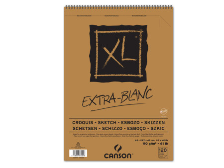 Album XL Extra-Blanc Canson - A3 - 90 g - 120 Fogli - 200787501 (Bianco Conf. 5)