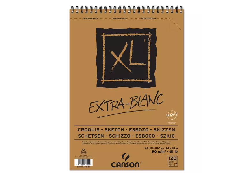 Album XL Extra-Blanc Canson - A4 - 90 g - 120 Fogli - 200787500 (Bianco Conf. 5)