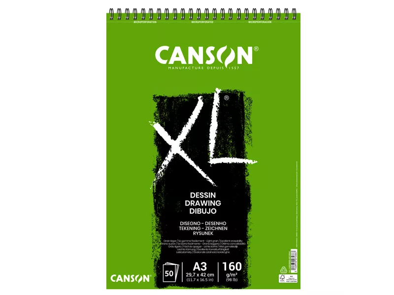 Album XL Dessin Drawing Dibujo Canson - A3 - 160 g - 50 Fogli - 400039089 (Bianco Conf. 5)
