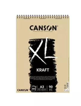 Album XL Kraft Canson - A3 - 90 g - 60 Fogli - 400039142 (Bianco Conf. 5)
