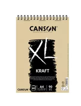 Album XL Kraft Canson - A4 - 90 g - 60 Fogli - 400039141 (Bianco Conf. 5)