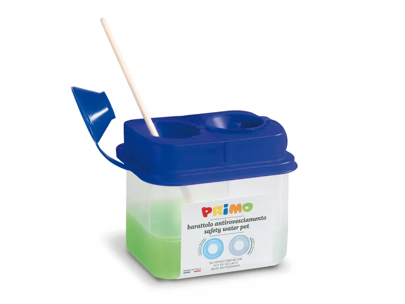 Barattolo Lavapennelli Primo Morocolor - 2 Scomparti - 214AR (Blu e Trasparente)