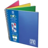 Blocco Spiralato One Color 4x4 Blasetti - A4 Maxi - 120 Fogli - Quadretti 5 mm senza Margini - 6783 (Assortiti Conf. 3)