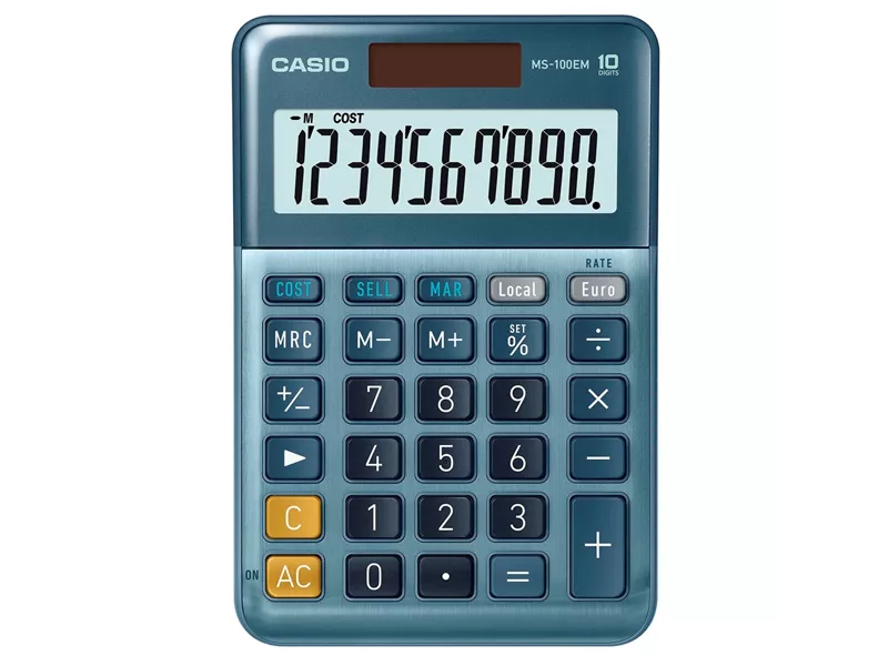 Calcolatrice da Tavolo MS-100EM Casio (Blu)