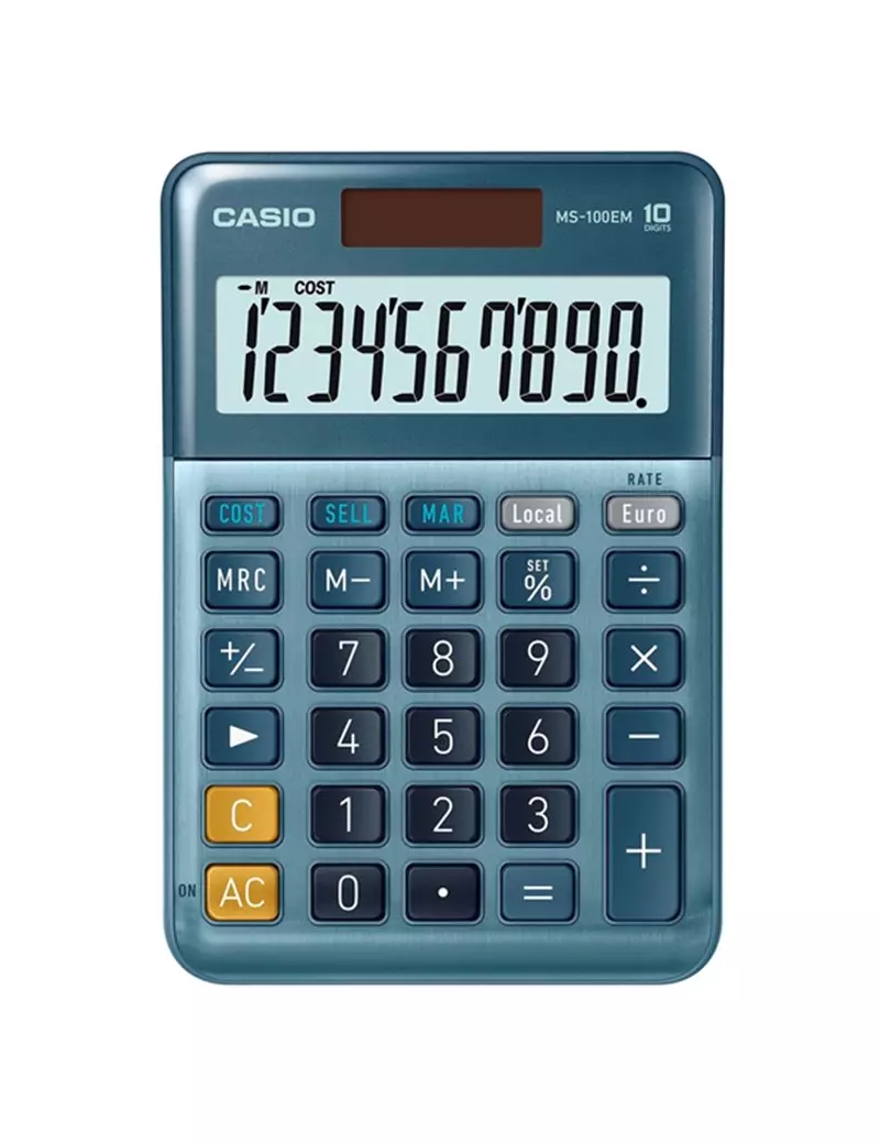 Calcolatrice da Tavolo MS-100EM Casio (Blu) Calcolatrice da Tavolo MS-100EM Casio (Blu)