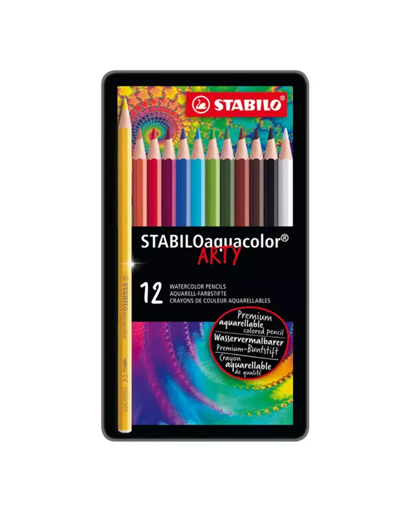 Matite Colorate Aquacolor Stabilo Confezione Metallo 2,8 Conf 12