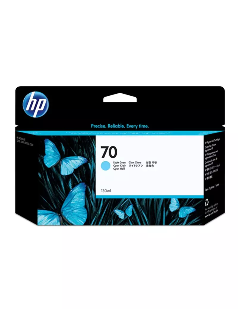 Cartuccia Originale HP C9390A 70 (Ciano Chiaro 130 ml) Cartuccia Originale HP C9390A 70 (Ciano Chiaro 130 ml)
