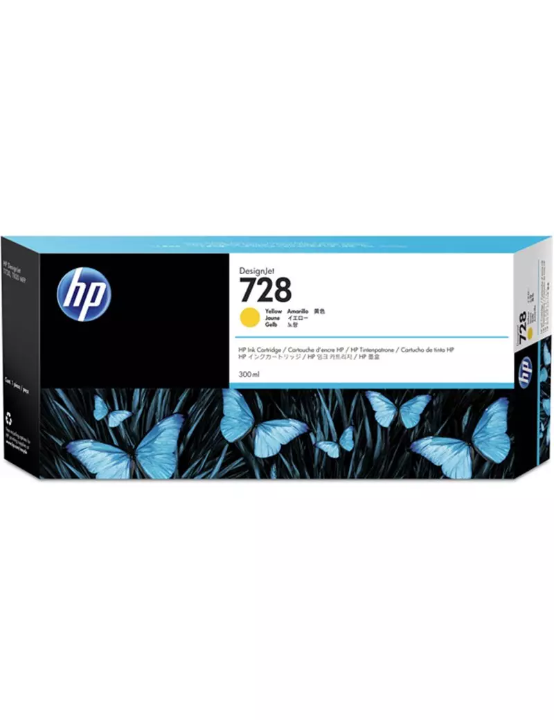 Cartuccia Originale HP F9K15A 728 (Giallo 300 ml) Cartuccia Originale HP F9K15A 728 (Giallo 300 ml)