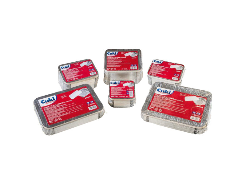 Contenitore in Alluminio con Coperchio Cuki Professional - 31,9x25,9x5 cm - 152709897 (Argento Conf. 25) Contenitore in Alluminio con Coperchio Cuki Professional - 31,9x25,9x5 cm - 152709897 (Argento Conf. 25)
