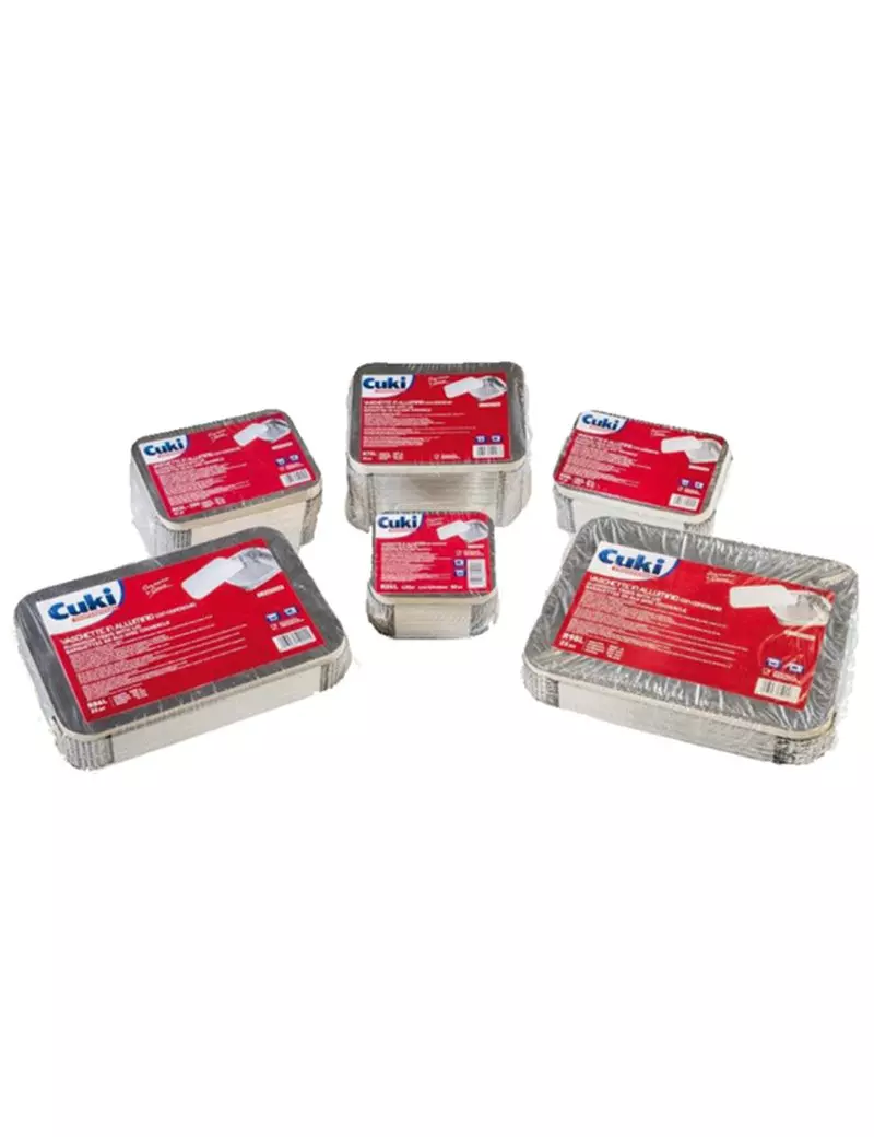 Contenitore in Alluminio con Coperchio Cuki Professional - 31,9x25,9x5 cm - 152709897 (Argento Conf. 25) Contenitore in Alluminio con Coperchio Cuki Professional - 31,9x25,9x5 cm - 152709897 (Argento Conf. 25)