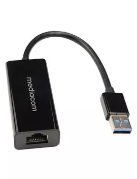 Cavo Adattatore di Rete Mediacom - da USB 3.0 a Gigabit LAN - MD-U103 (Nero)