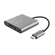 Cavo Adattatore Dalyx Trust - da USB-C a Multiporta 3-in-1 - 23772 (Grigio)