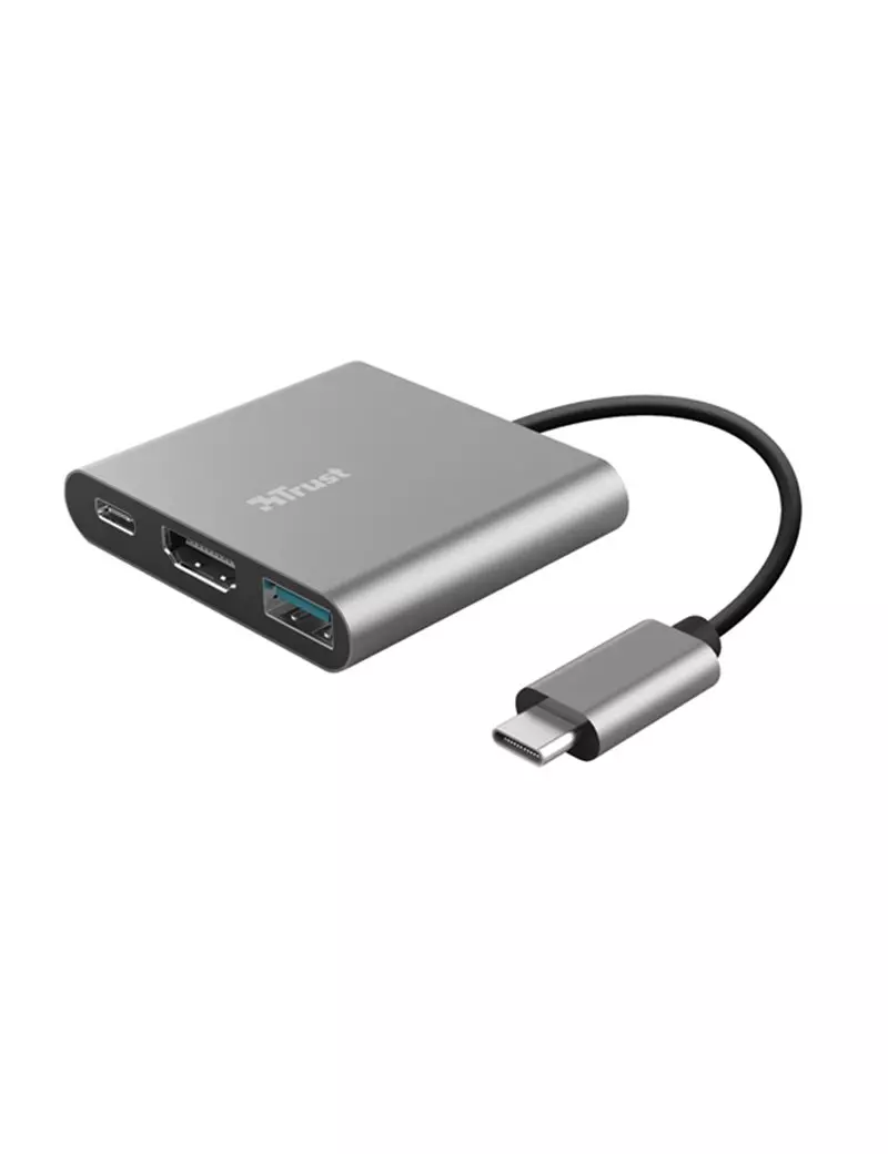 Cavo Adattatore Dalyx Trust - da USB-C a Multiporta 3-in-1 - 23772 (Grigio)