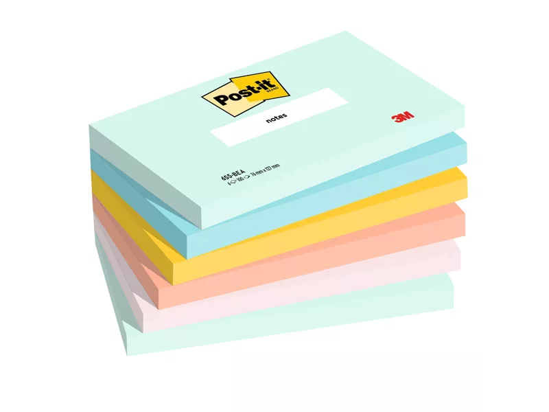 Post-it Notes Super Sticky 655-BEA 3M - 76x127 mm - 7100259082 (Beachside Conf. 6)